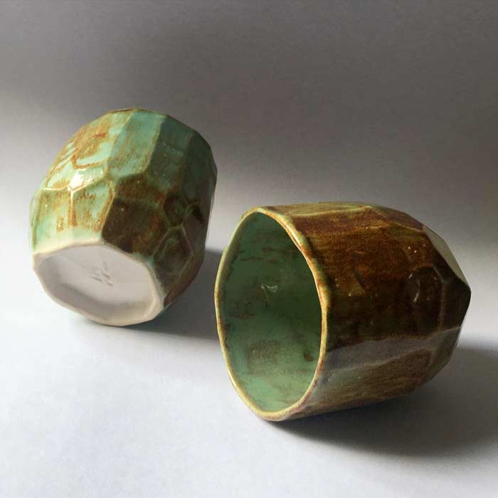 Kubeczki z gliny wykonane przez Lidię Wnuk